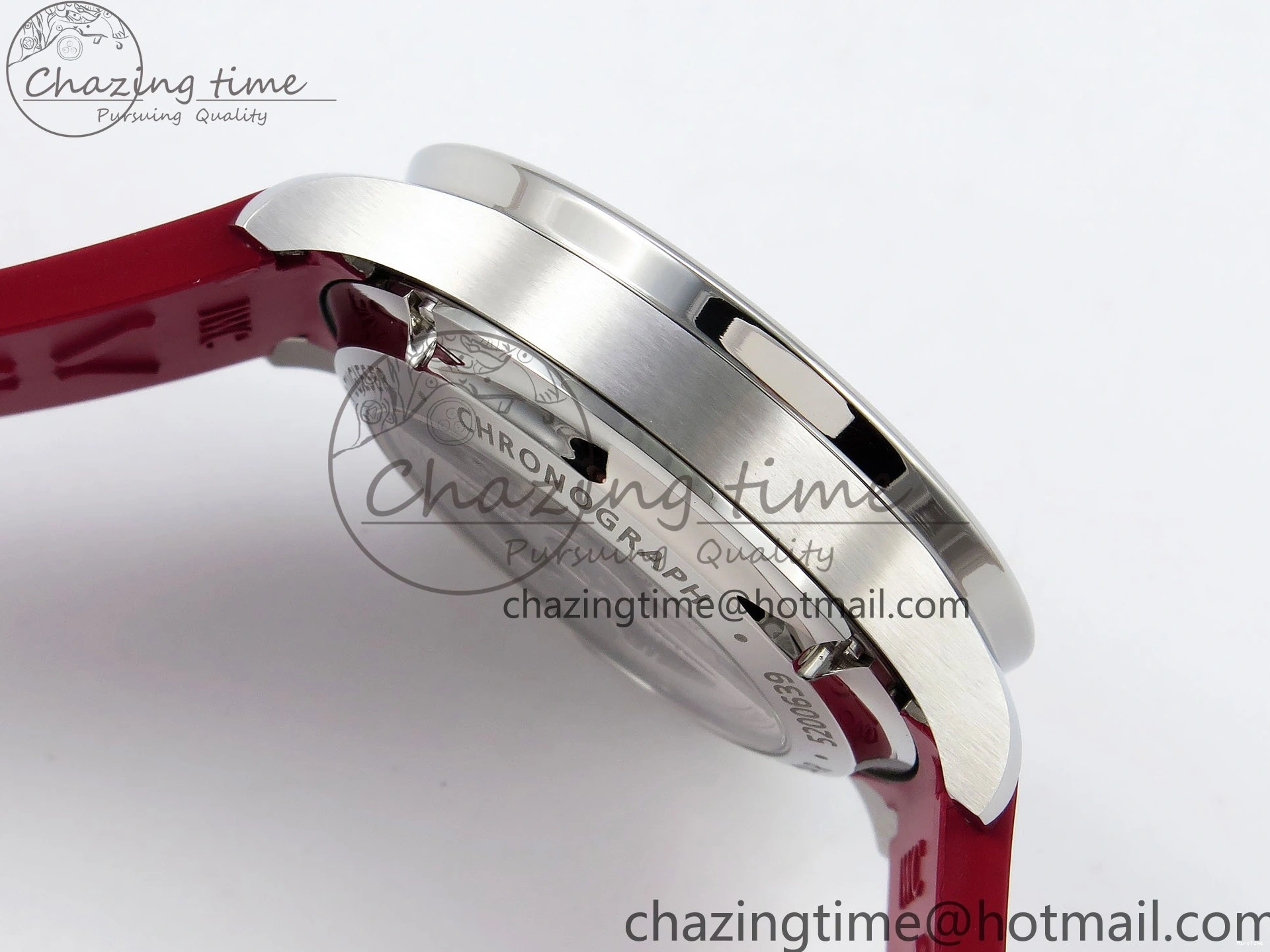 MIROTIME 0111 Reliable Portuguese Chrono IW3716 Z+F 1:1 Best Edition Red Dial on Red Rubber Strap A 7015